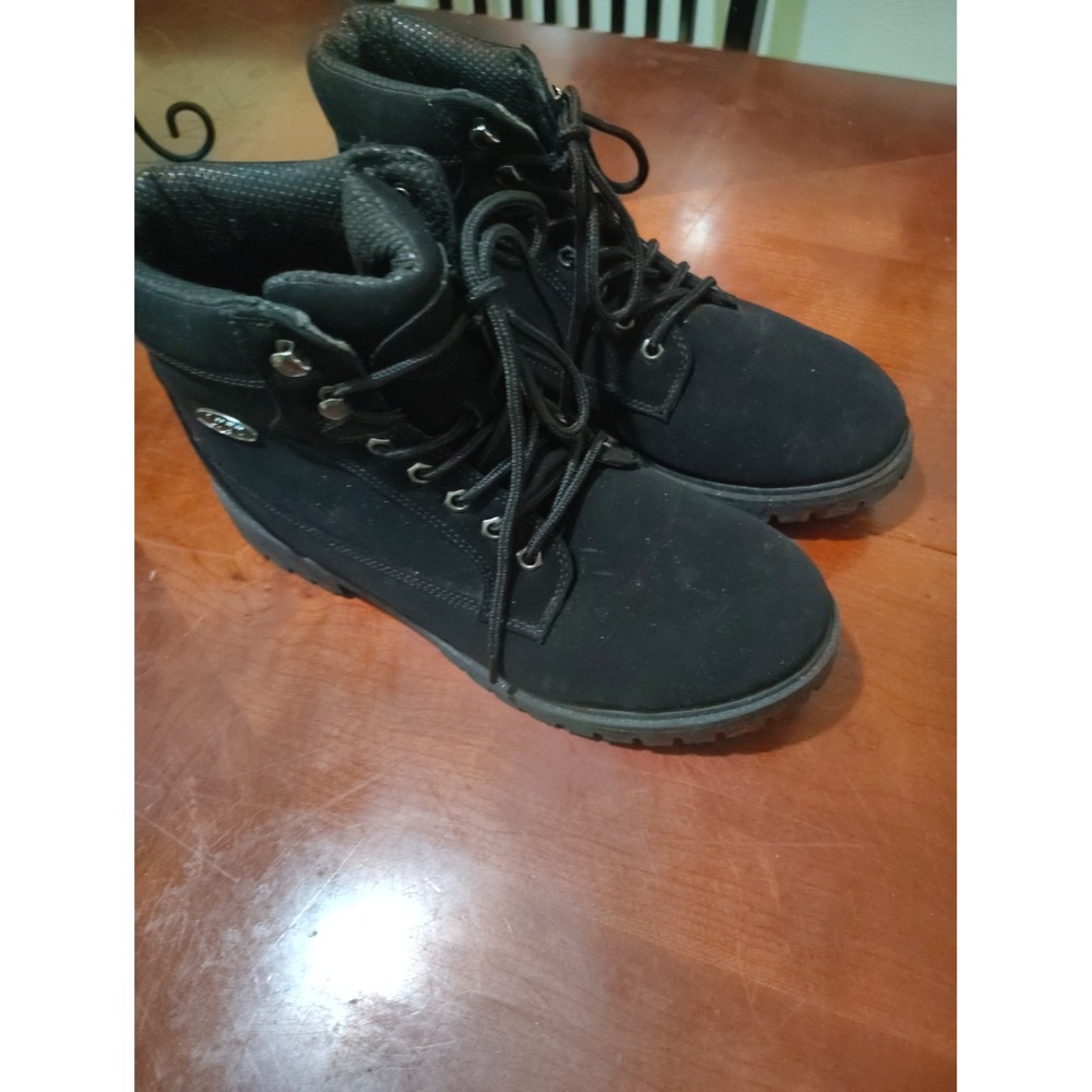Lugz Mantle Hi Mens Black Work Boots Size 10.5 MMANTLHD-001 Lace Up High Top